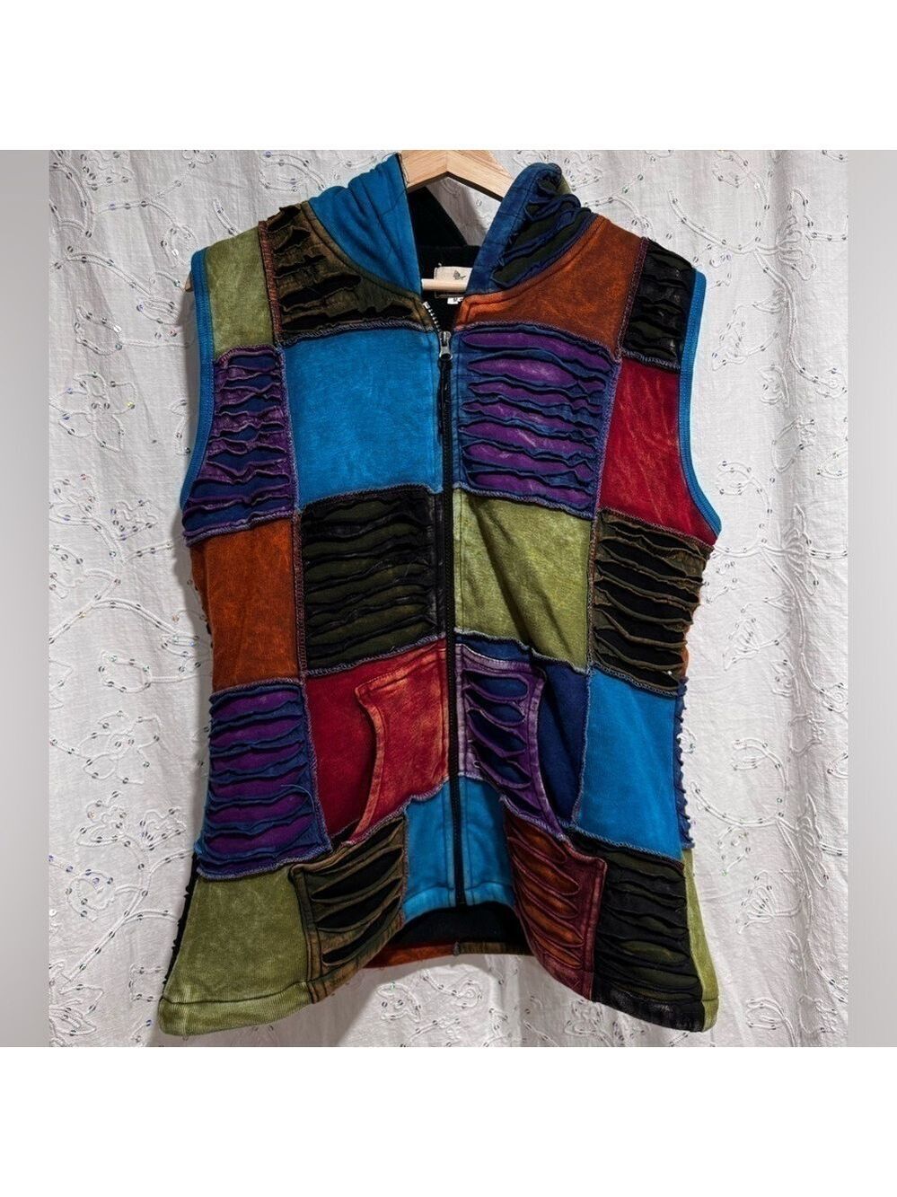 Ark Imports Multicolour Fleece Lined Hooded Vest Size Medium